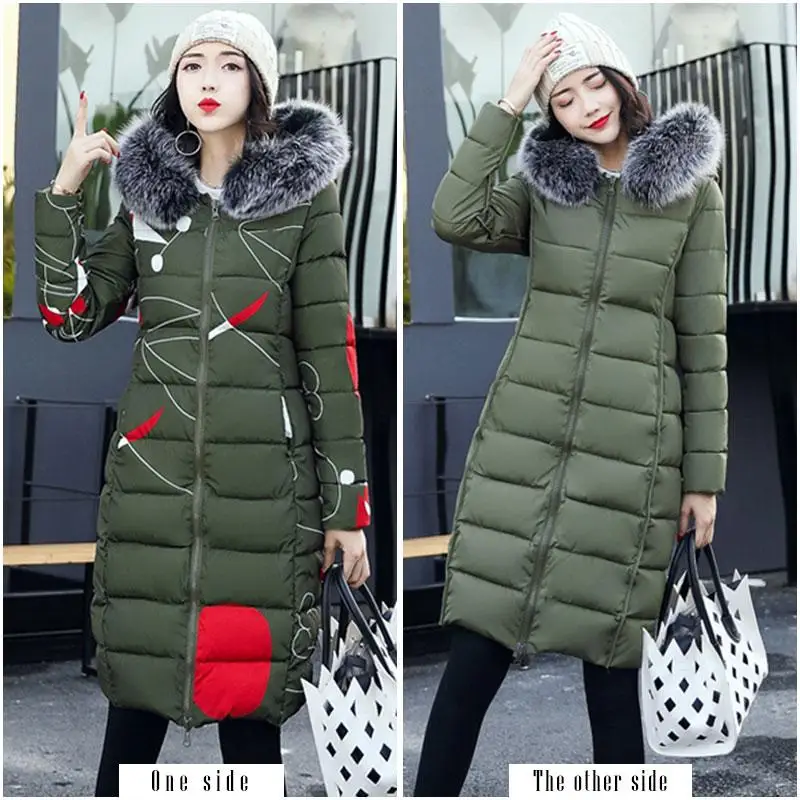 ##BUY NEW winter women hooded coat fur collar thicken warm long jacket female plus size 3XL outerwear parka ladies chaqueta feminino