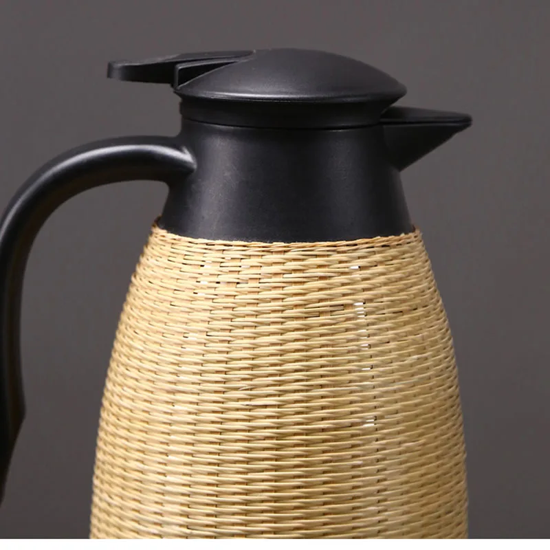Home Accessories Thermos Kettle Chinese Style Water Bottle Handmade Bamboo Weaving Water Jug Large Capacity Teapot Christma Gift