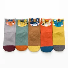 Детские носки для мужчин и женщин хлопковые короткие носки Осенние новые стильные детские носки милых мультяшных животных
