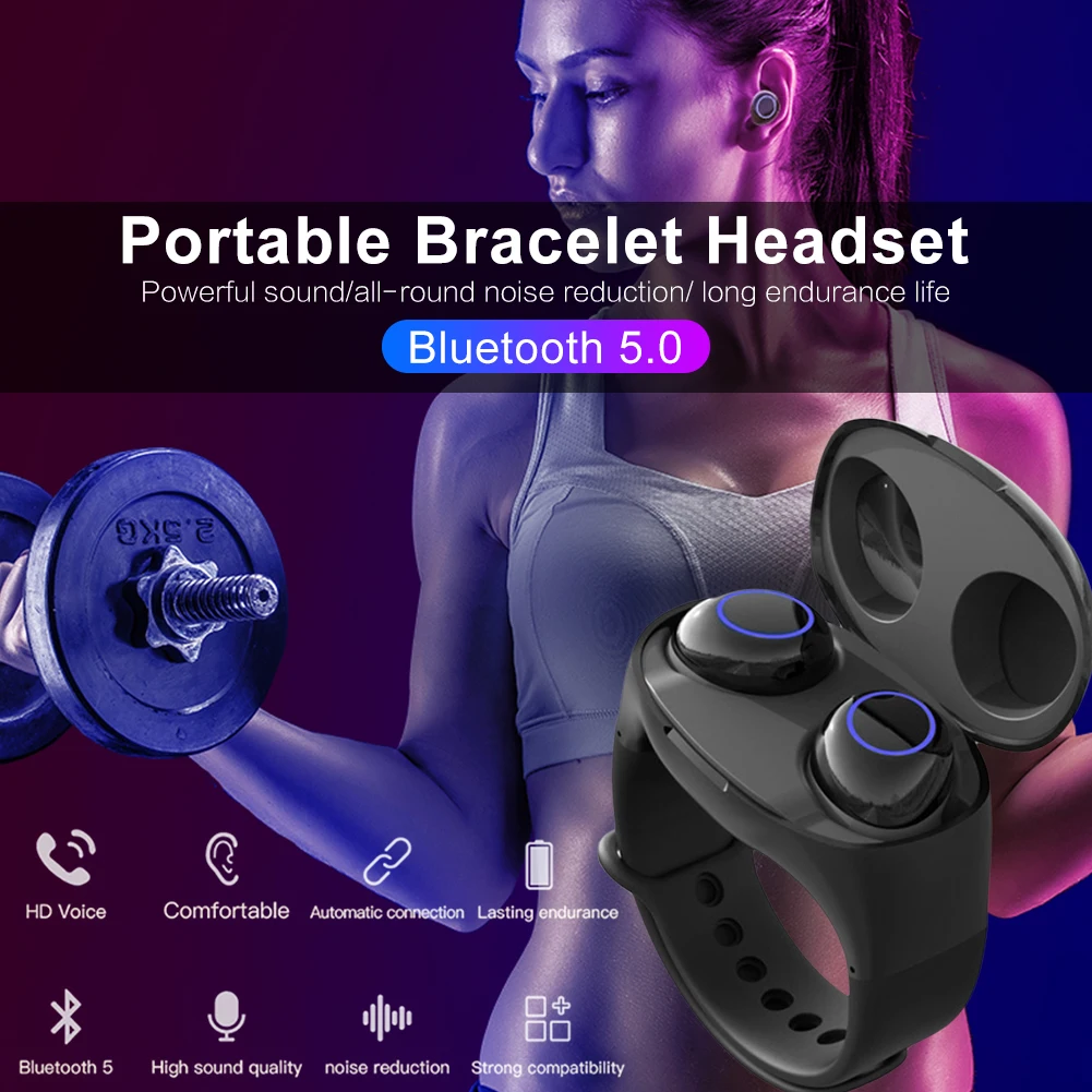 HM50 наручные TWS Bluetooth 5,0 наушники портативные беспроводные Спортивные часы тип хранения зарядное устройство