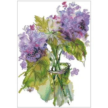 

Watercolor bottle flower patterns Counted Cross Stitch 11CT 14CT 18CT DIYChinese Cross Stitch Kit Embroidery Needlework Sets