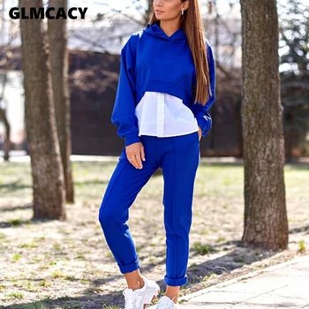 

Women Two Piece Matching Sets Long Sleeve Top Hoodies & High Waist Bodycon Pants Chic Spring Fall Comfort Suit