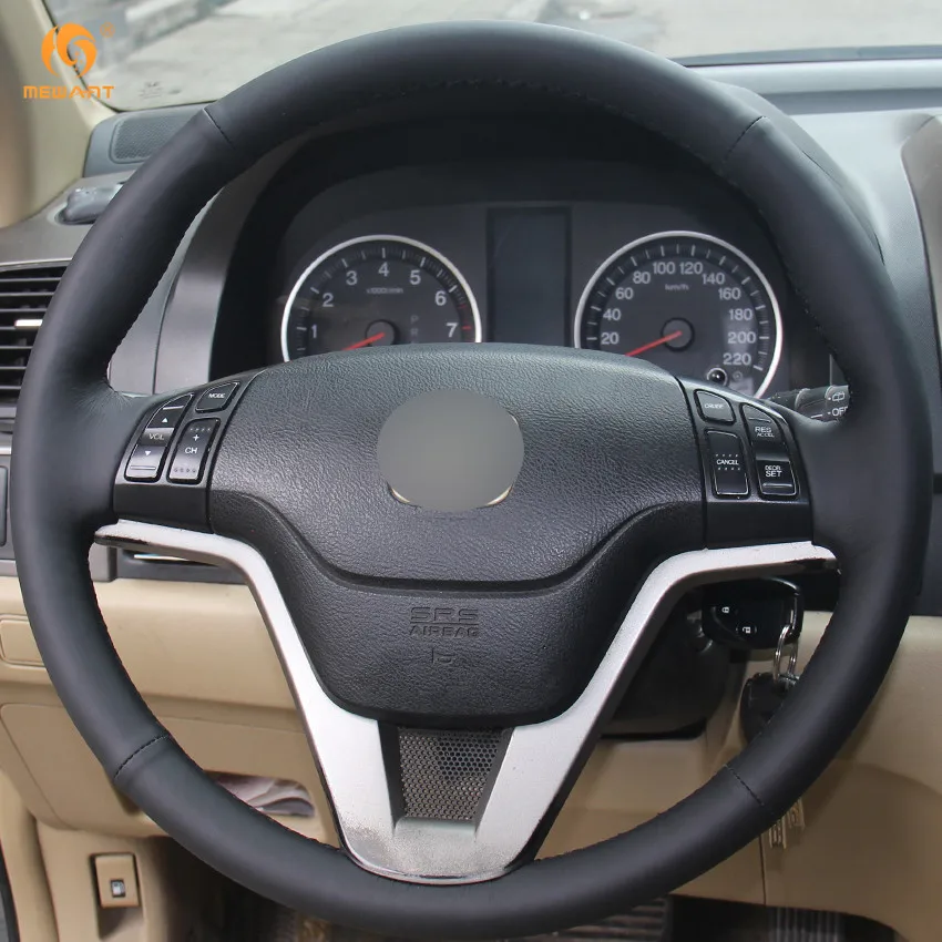 MEWANT черная оплетка рулевого колеса из натуральной кожи для Honda CRV CR V 2007 2008 2009 2010