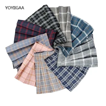 

Summer Women Pleated Skirt Fashion Plaid A-Line Ladies Mini Skirts High Waist Chic Female Skirt High Waist Sweet Girls Skirts