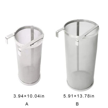 

Stainless Steel Beer Hop Mesh Filter With Hook For Homebrew Beer Strainer Beer Brewing Hop Spider Filter Strainer 300 Micron.