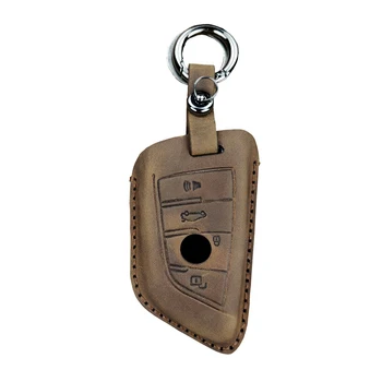 

Leather car key case for BMW X5 F15 X6 F16 G30 7 Series G11 X1 F48 f39 keychain car holder car styling protective new