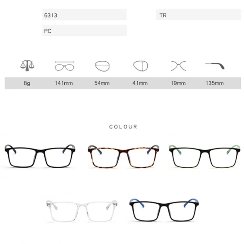 Duże kwadratowe okulary korekcyjne kobiety mężczyźni Ultralight komputer biznesowy Optical Glasse 8 0 -0.5 -0.75 -1.0 do-6.0 Minus stopień duża kwadratowa okulary korekcyjne kobiety mężczyźni Ultralight komputer biznesowy Optical Glasse 6