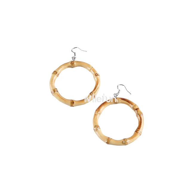 Fashion Jewelry Wood Bamboo Earrings Wood Bamboo Earrings 2025