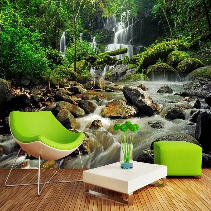 

Custom Self-Adhesive Wallpaper 3D Waterfalls Nature Scenery Photo Wall Mural Living Room Study Home Decor Waterproof 3D Stickers