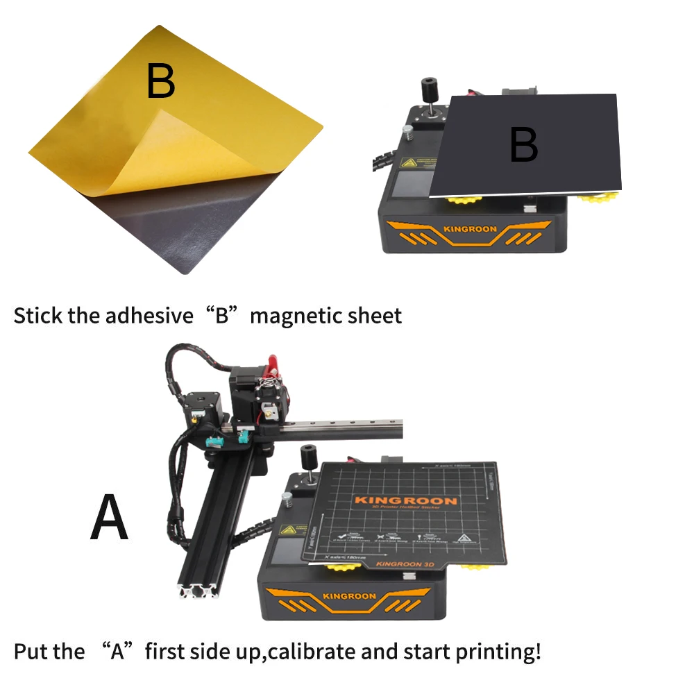 Ramps-fita Magnética Cama 3d Printer Parts Print Sticker Praça Build Plate Tape Surface Flex Plate Base Kp3s 180 Milímetros - Imagem 4