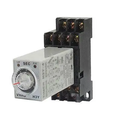 

AC 220V H3Y-4 0-6S 4PDT 14 Pins Power on Time Delay Relay w Socket