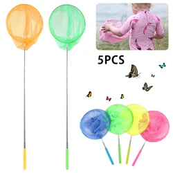5pcs Children Retractable Summer Catch Toy Fishing Net Insect Butterfly Catcher Net Outdoor Water Play Tool Kids Boy Girl Adult