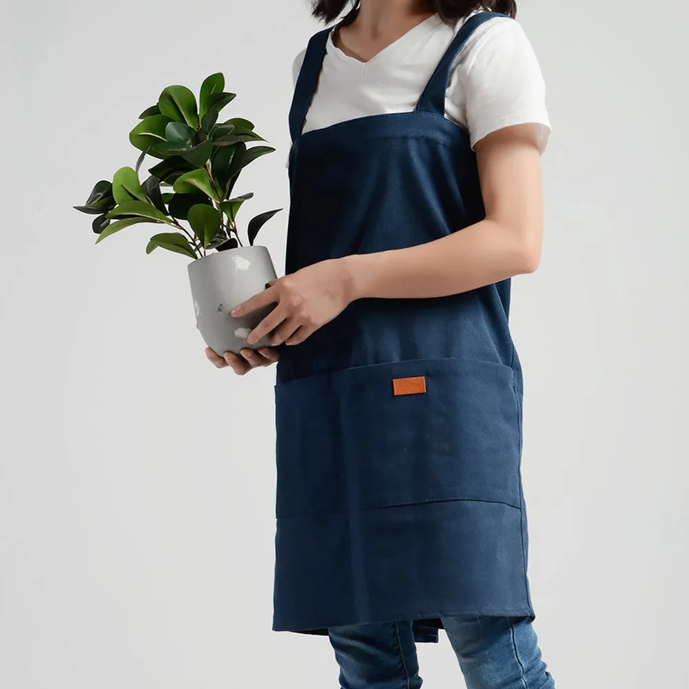 Durable Uniform Apron Waterproof Apron For Men Women Waterproof Chef Apron Cooking Kitchen Double Pocket Apron New