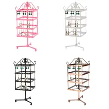 Металлическая Витрина для украшений, подставка, держатель для сережек, подставка для украшений, подставка для хранения, вращающийся держатель для дисплея, домашний декор