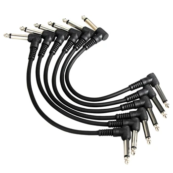 

New Hot Irin Guitar Effect Pedal Cables Connecting Line 6.35Mm Patch Pedal Cable 21Cm Right Angle Cord Copper Wire Guitar Access
