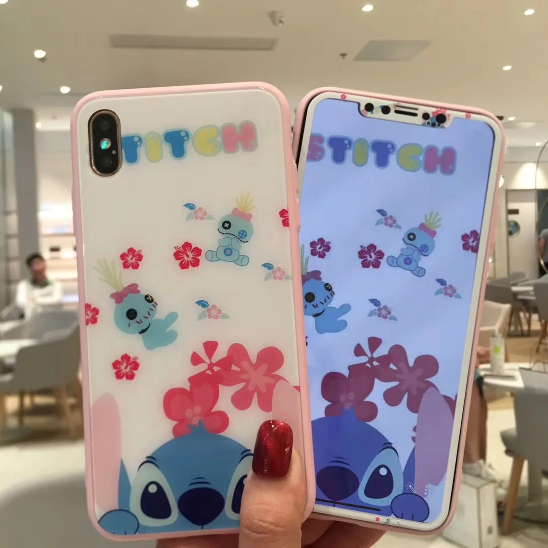 3D мягкий край закаленное стекло протектор экрана для iPhone 6 6S 7 8 Plus X XR XS Max glass+ TPU чехол для телефона стежка шаблон крышка