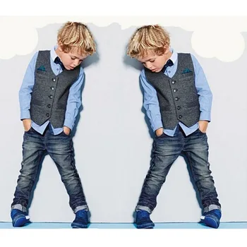 

2020 Boy Spring Clothes Three Piece Suit Vest+Shirt+Boy Pants Handsome Children's Suits European Sytle Boy Clothing Sets