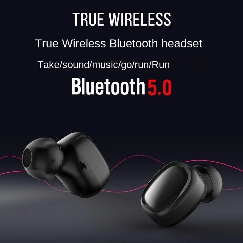 Free shipping Bluetooth earphone Portable charging box Digital display waterproof Sweat proof Intelligent noise reduction