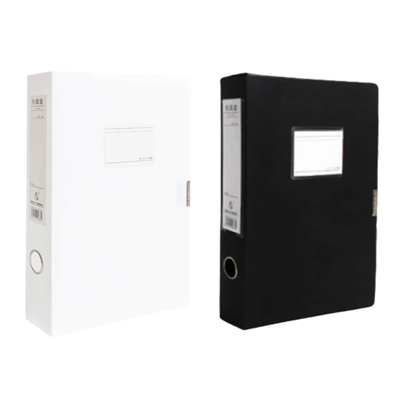 Multi-purpose File Case Lockable Desktop Standing File Folder Box Lable Window Design Easy to Pull In/Out