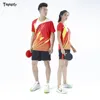 Mesa directo jersey bádminton ropa deportiva camisa con pantalones cortos hombres señoras ropa de pingpong camisa equipo de formación de secado rápido ► Foto 2/6