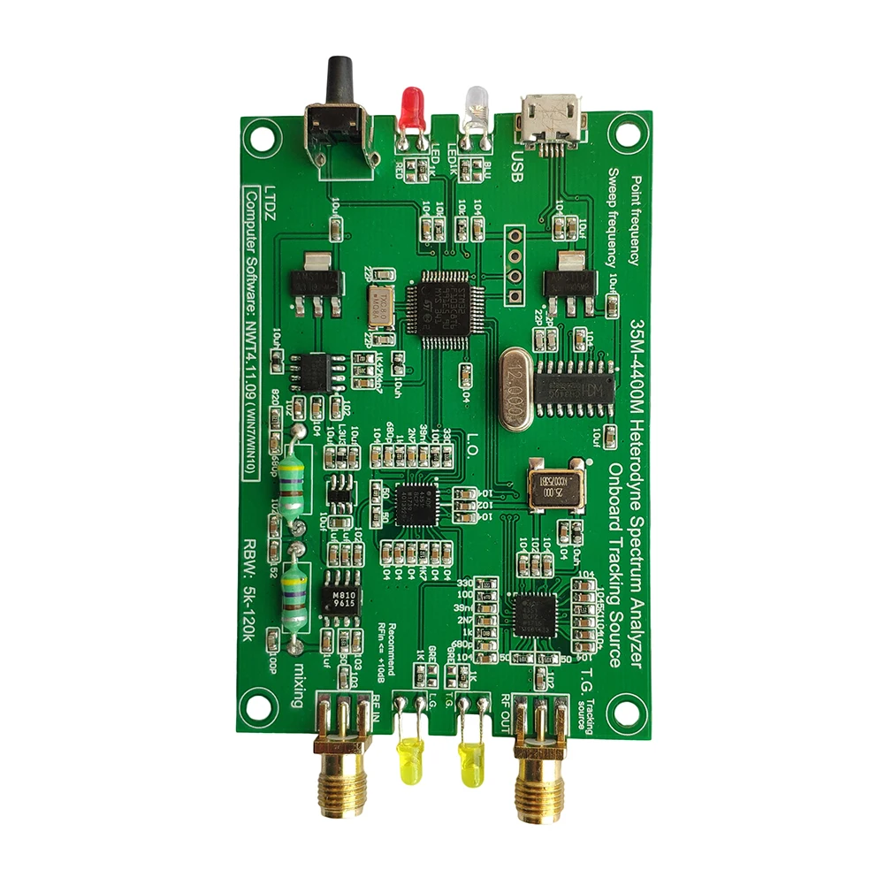 USB LTDZ 35-4400 м анализатор спектра источника сигнала с отслеживающим модулем источника радиочастотный домен инструмент анализа с алюминием