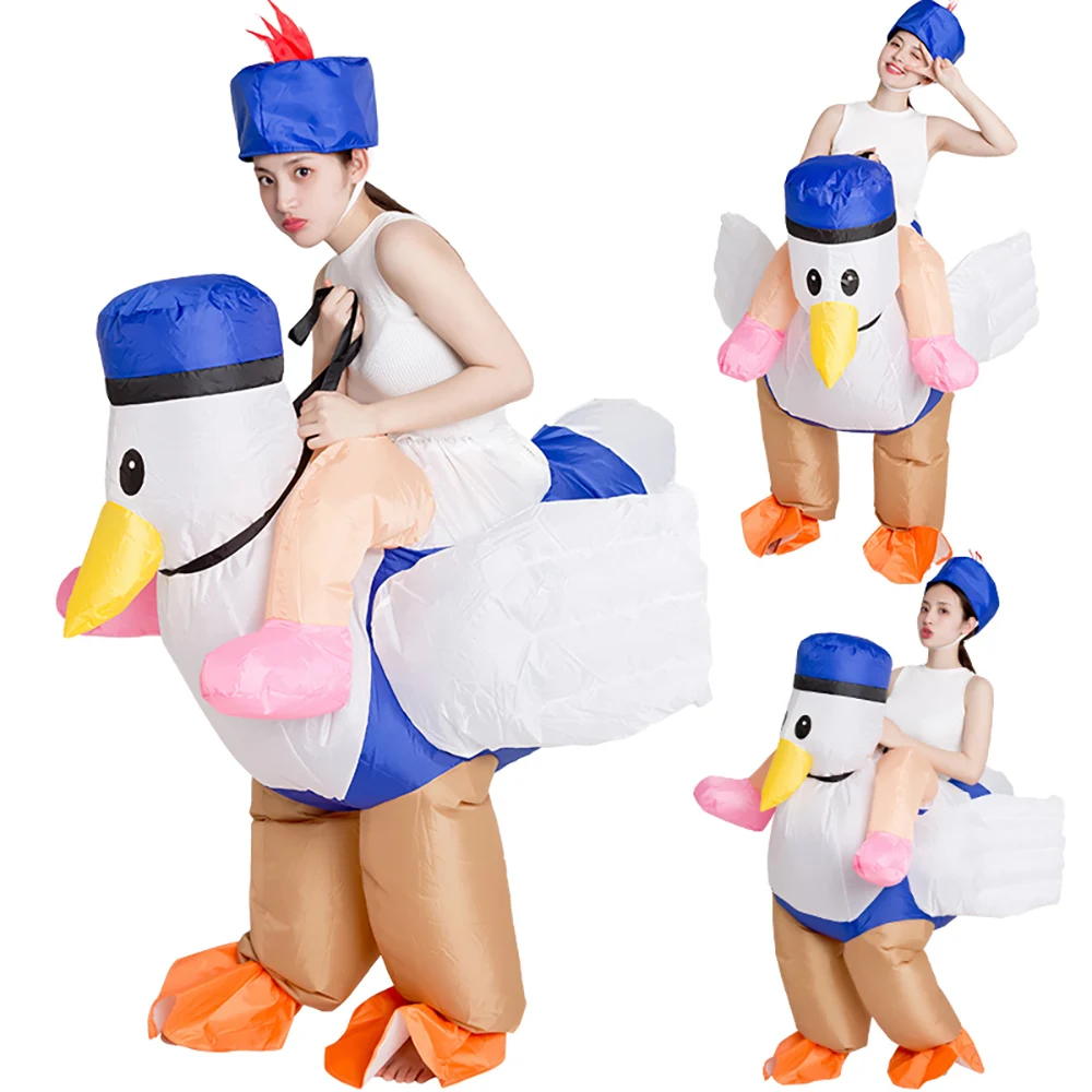 

Adult Chicken Inflatable Costume Halloween Cosplay Animal Anime Cock Fancy Dress Riding On Dino Air Blow Up Carnival Costumes