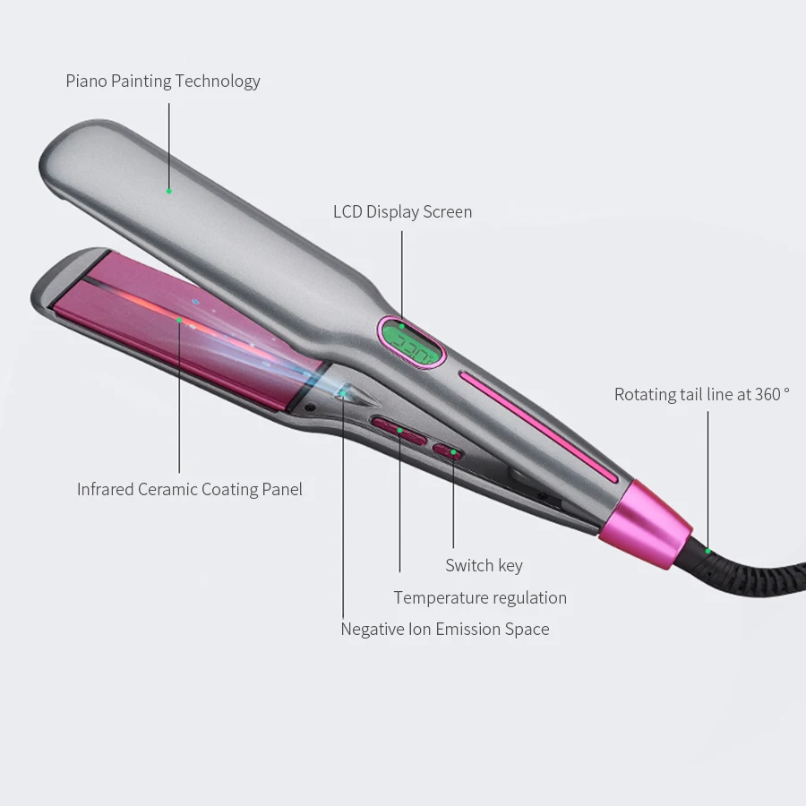 Профессиональный Выпрямитель для волос анион инфракрасный выпрямитель зажим ЖК