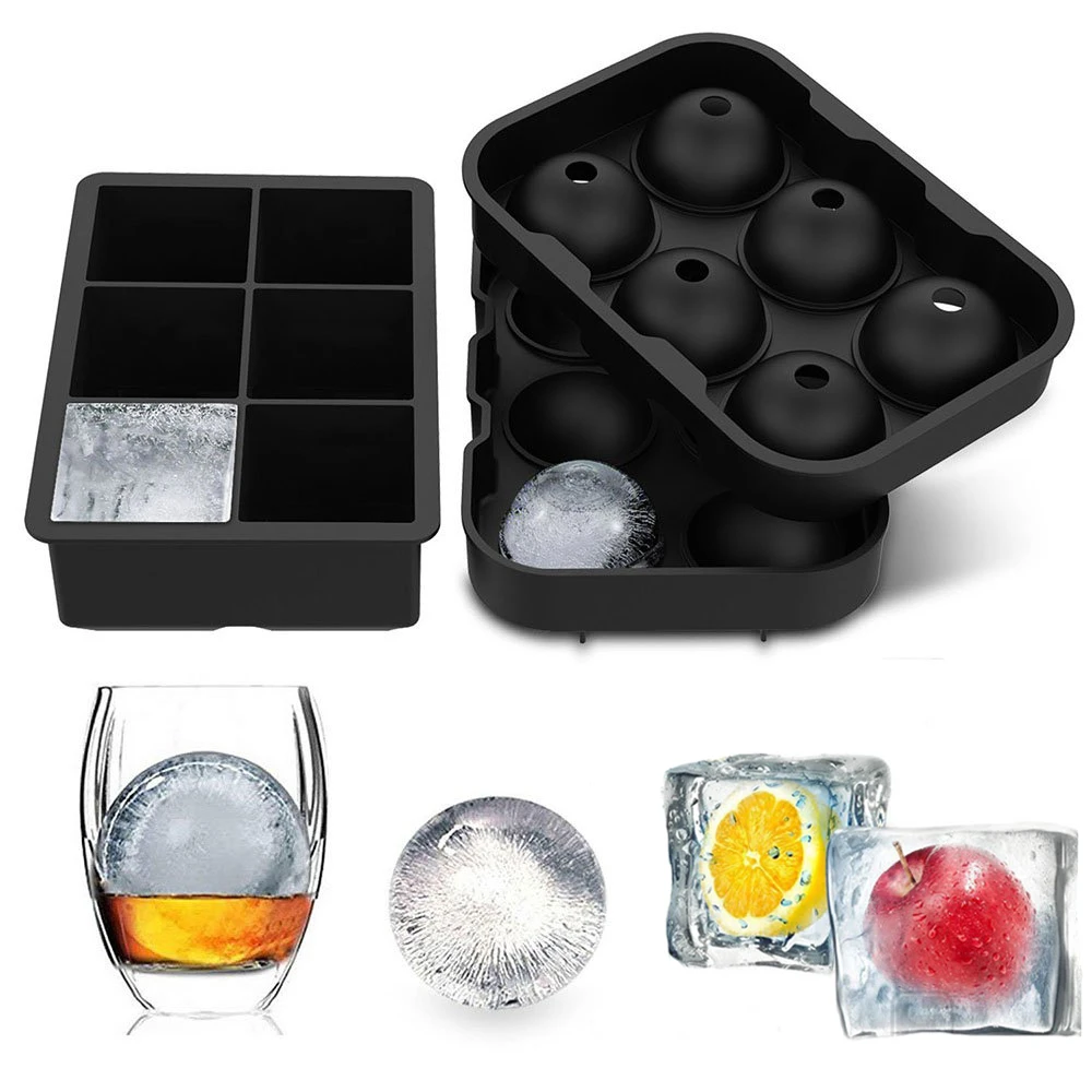 Ice Cube Tray With Lid, Easy Release Ice Cube Trays, Round Ice Cube