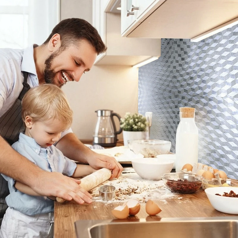 Kitchen Oil-Proof Sticker Waterproof Self Adhesive Aluminum Foil Wall Stickers