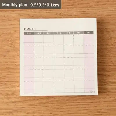 Милый кавайный Еженедельный Ежедневник для работы, дневник, ежедневник для детей, школьные принадлежности - Цвет: Monthly plan