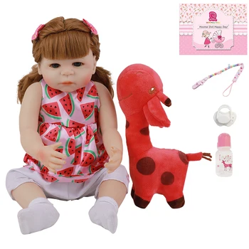 

48CM Cute Reborn Baby Boneca Full Silicone Handmade Crooked Mouth Reborn Baby Doll Lifelike Babies Toy For Kid Birthday Gifts