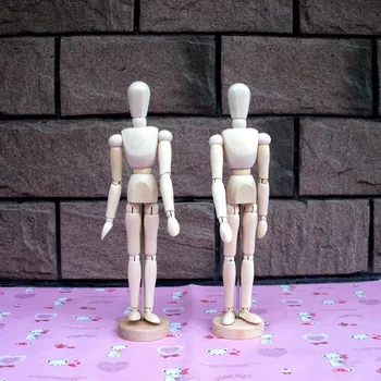 

Creative Wooden Human Sculpture Adjustable Miniature Model Crafts For Home Decoration Accessories Funny Decompression Toy Gifts