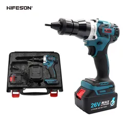 HIFESON – puissant pistolet Ramm électrique sans balais 26V, Rechargeable, Rivet automatique, écrou, outil de Rivet, batterie au Lithium 5.2Ah M3 12 