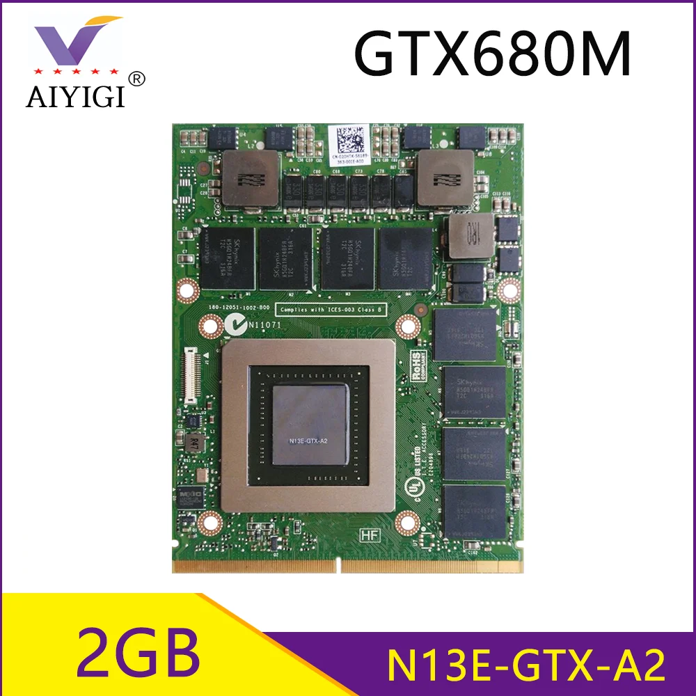 GTX680M GTX 680M GDDR5 2 Гб N13E-GTX-A2 Графика видеокарта для DELL Alienware M15X M17X R4 M18X R1 R2 R3 ноутбук 100%