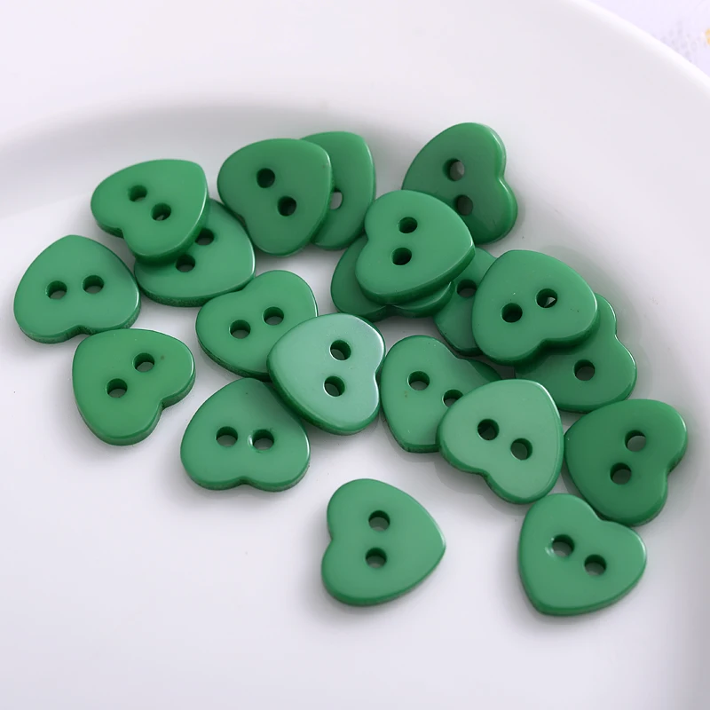 New 50Pcs 16 Colors Resin Sewing Buttons Cute Colorful Heart Shape 2 Holes  Button DIY Crafts Scrapbooking For Sewing Accessories