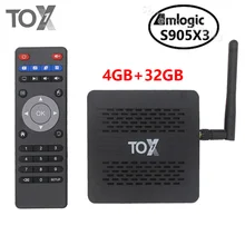 2020 tox1 amlogic s905x3 android 9.0 smart tv box 4gb 32gb 2.4g 5g wifi bluetooth 1000m 4k media player