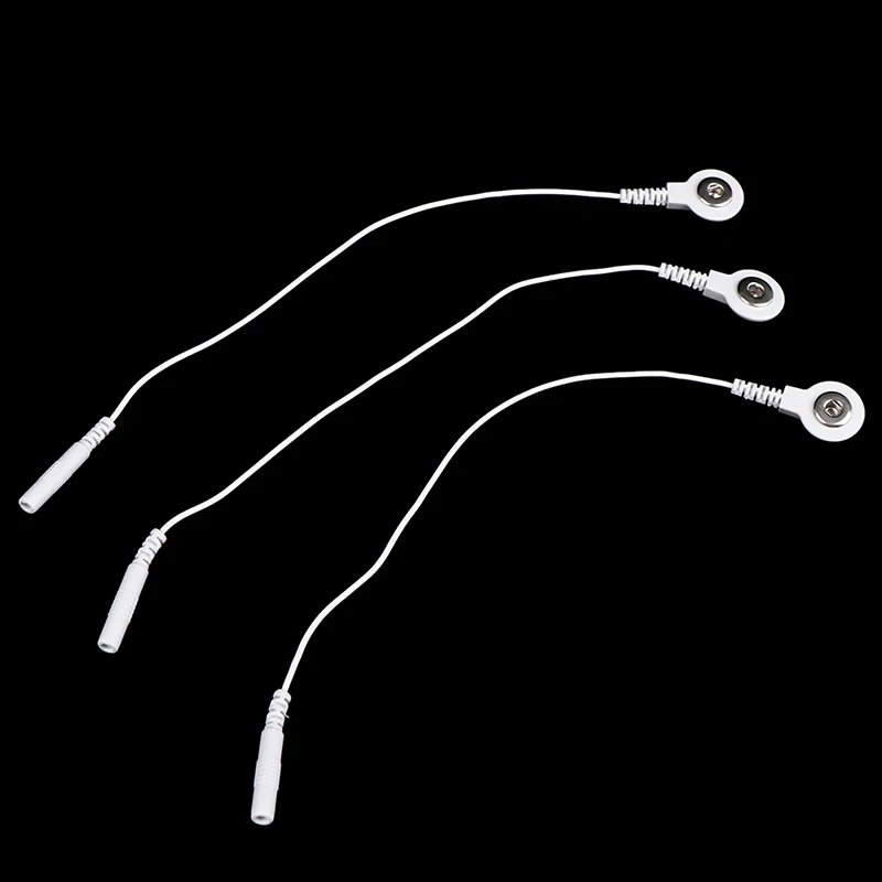 10pcs Electrode Lead Wires Adapter Cables Treatment Instrument Conversion Line Pin-To-Snap Adapter Cables Plug