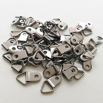 

100pcs D Ring Hanging Picture Frame Strap Hanger Hooks Oil Painting Mirror Hanger with 100 Screws