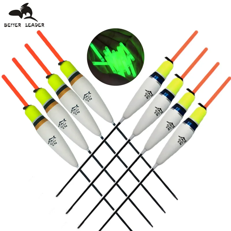 10 sztuk/partia 2.5g pływaków rybackich zestaw boja Bobber Float fluorescencyjne Lightstick pływa Drift Tail dla Carp Fishing Tackle akcesoria