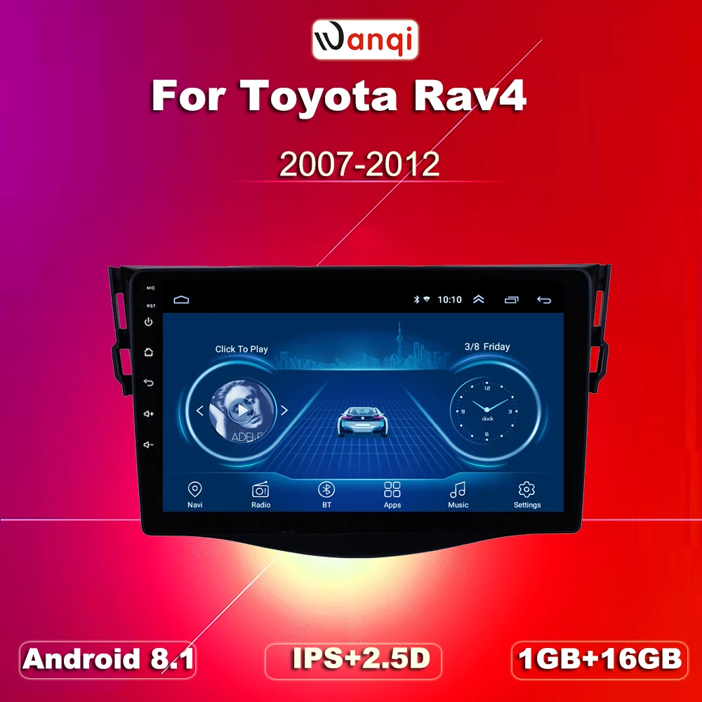 Hot sale 9 inch Android 8.1 2.5D Tempered HD Touchscreen Radio forToyota RAV4 2007-2012 with Bluetooth USB WIFI support SWC | Автомобили и