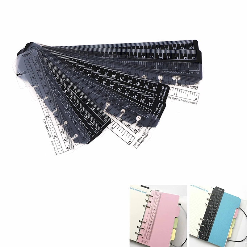 1pc A5/A6/A7 6 reglas de agujeros para Binder cuadernos planificadores la escuela, la Oficina índice marcapáginas regla accesorios para cuadernos