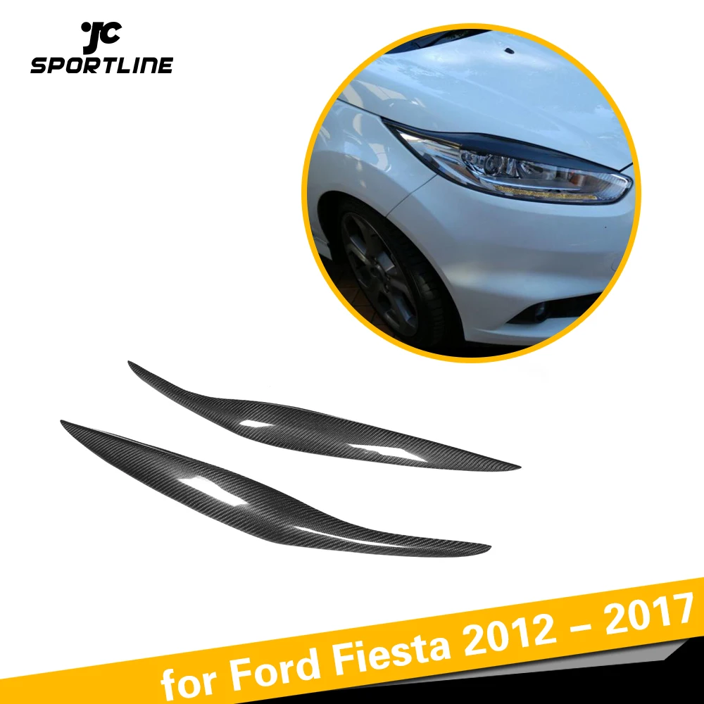Подходит для Ford Fiesta аксессуары 2012- наклейка Отделка сухой Настоящее углеродное волокно фары лампа веки брови