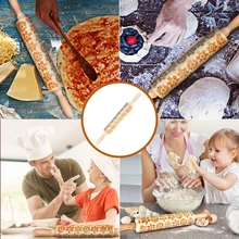 Рождество тиснение Скалка выпечки печенье лапша печенье, фондан, пирог тесто гравировкой ролик олень; Снежинка