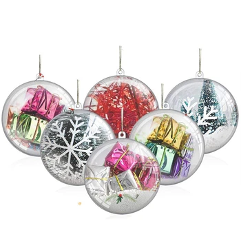 

Fillable Clear Ornaments Balls, DIY Plastic Christmas Tree for New Years Present Holiday Wedding Party Home Decor