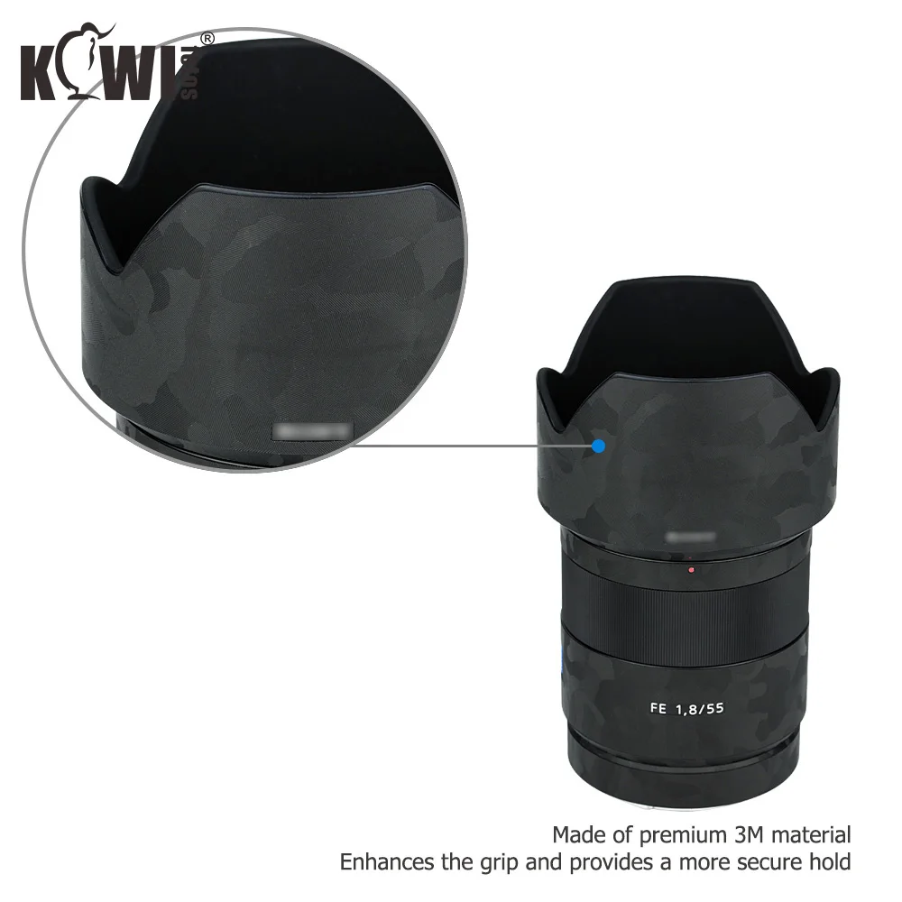 Protetora para Lente e Capuz de Lente Antiarranhões para Sony Lente e Partes da Pele Kiwi Película Proteção F1.8 za Sel55f18z Sombra Preto 3m Adesivo fe 55mm - Image 3