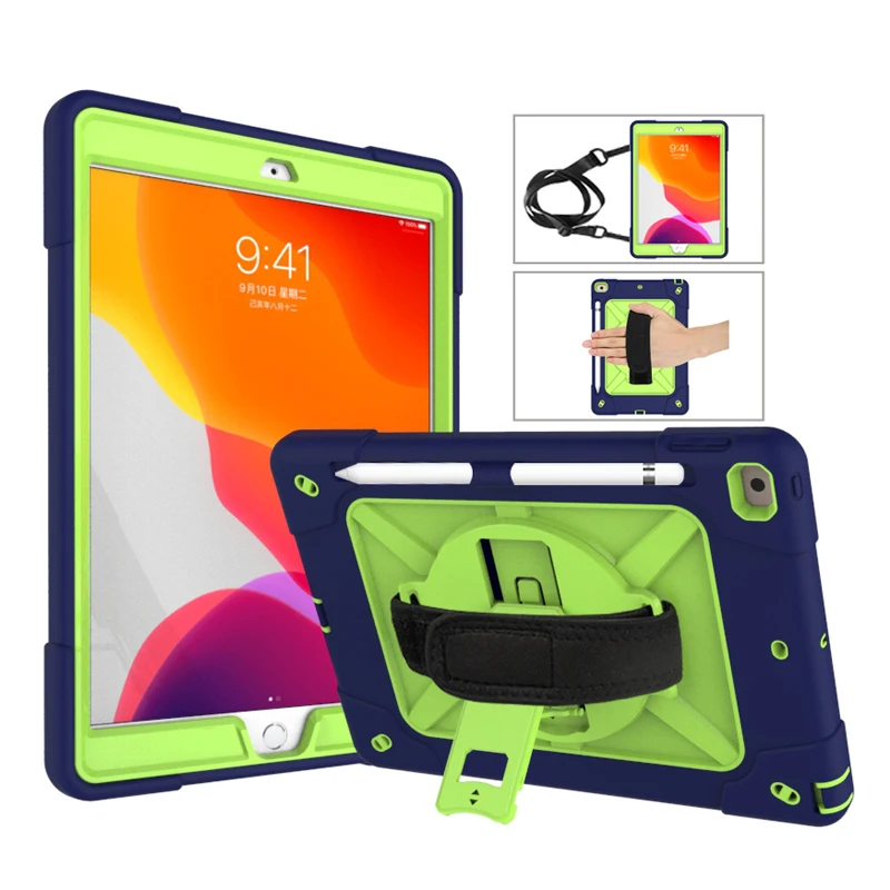 For Apple iPad 9.7 2017 & 2018 Hand Belt Holder Hybrid Protective Stand Shell Cover Case Air 2 / Pro | Компьютеры и офис