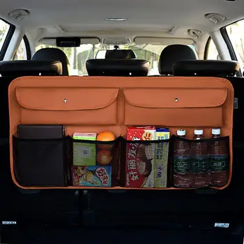 

Multifunction Car Seat Back Storage Organizer Hanging Net 6 Pocket Organizer Dust-proof Children Kick Mat Protect Car Seat Cover