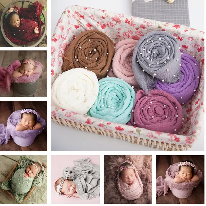 

Newborn Baby Photography Stretch Cotton Wrap Prop Blanket 170X90CM Background Props Newborns Photo Shoot Fotografia Accessories