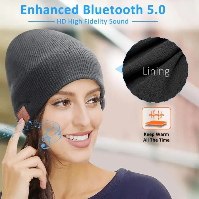 Шапка бини с Bluetooth 4,2 наушники со встроенными стереодинамиками Рождественский подарок IK88