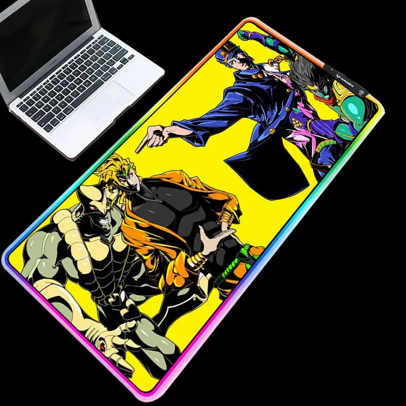 

Mairuige RGB Computer Gaming Mouse Pad Large Size LED Cold Light USB Link Anime Jojo Background Office Keyboard Mat